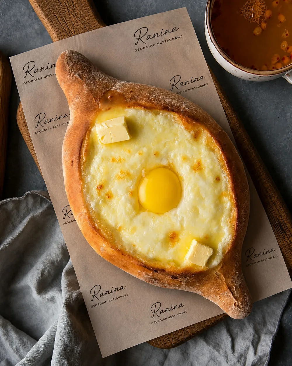 Adjarian khachapuri at Ranina Georgian Restaurant