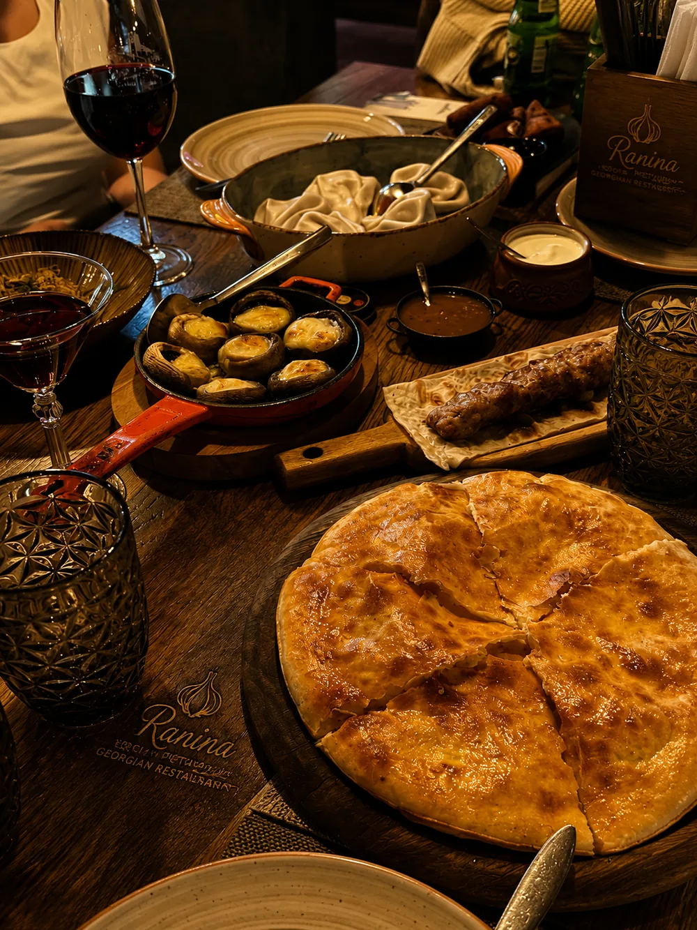 Family dining in central Tbilisi